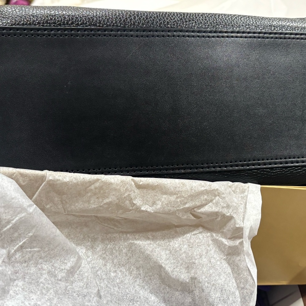 Michael Kors Black ARLO Pebbled Leather Hobo Bag with Gold Details NWT & DustBag - Picture 12 of 13